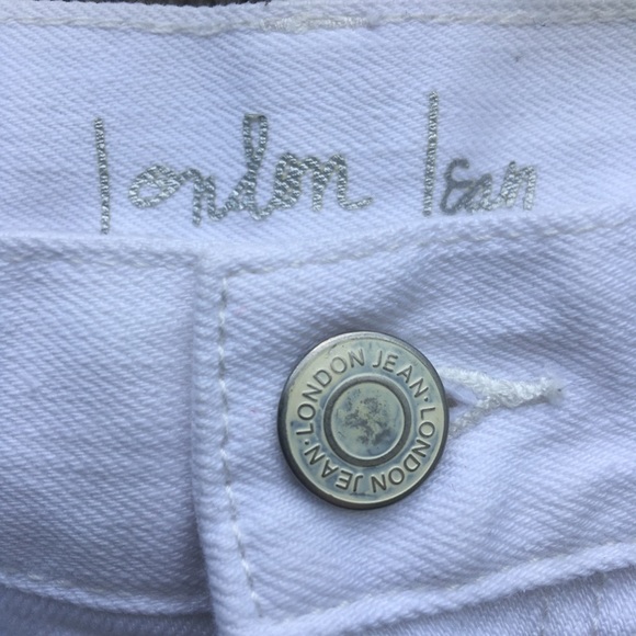 London Jean~White Distressed Jeans - Picture 7 of 16